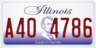 IL license plate A404786