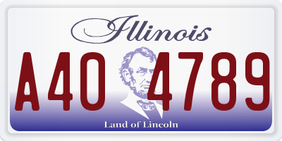 IL license plate A404789