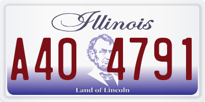IL license plate A404791
