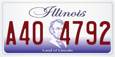 IL license plate A404792