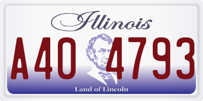 IL license plate A404793