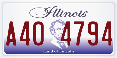 IL license plate A404794