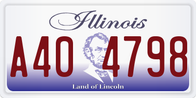 IL license plate A404798