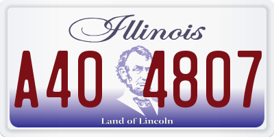 IL license plate A404807