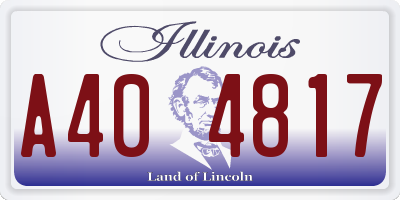 IL license plate A404817