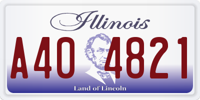 IL license plate A404821