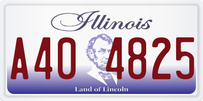IL license plate A404825