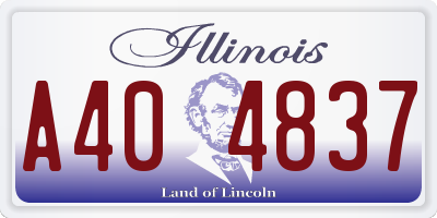 IL license plate A404837