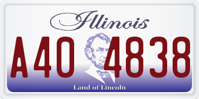 IL license plate A404838