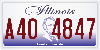 IL license plate A404847