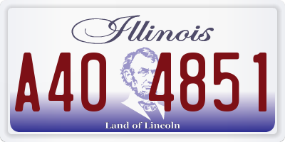 IL license plate A404851