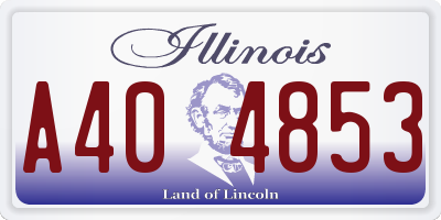 IL license plate A404853