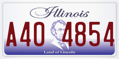 IL license plate A404854