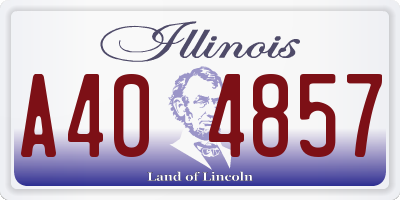 IL license plate A404857