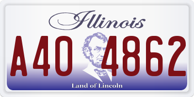 IL license plate A404862