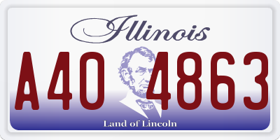 IL license plate A404863