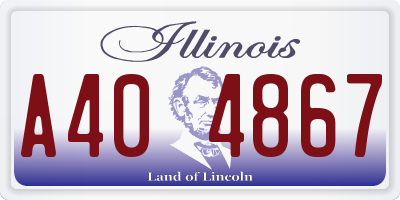 IL license plate A404867