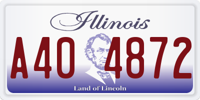 IL license plate A404872