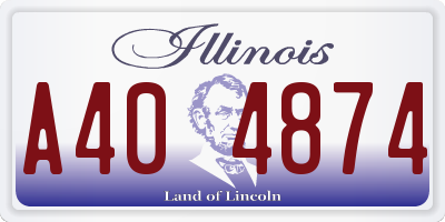 IL license plate A404874