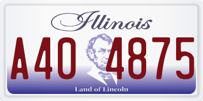 IL license plate A404875