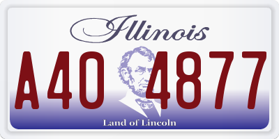 IL license plate A404877