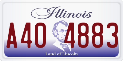 IL license plate A404883