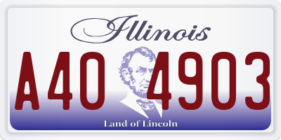 IL license plate A404903