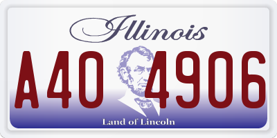 IL license plate A404906