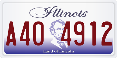 IL license plate A404912