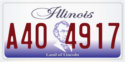 IL license plate A404917