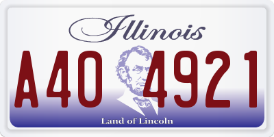 IL license plate A404921
