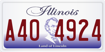 IL license plate A404924