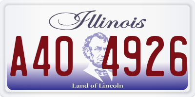 IL license plate A404926
