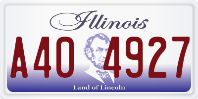 IL license plate A404927