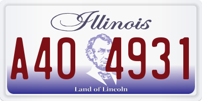 IL license plate A404931
