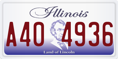 IL license plate A404936
