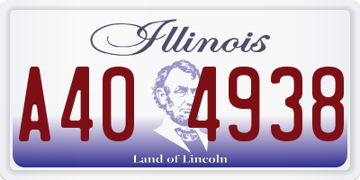 IL license plate A404938