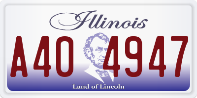 IL license plate A404947