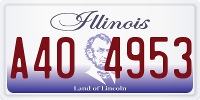 IL license plate A404953