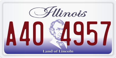 IL license plate A404957