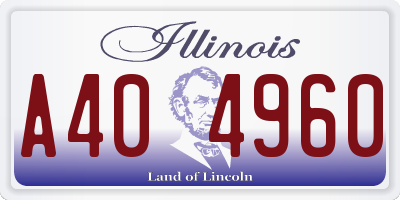 IL license plate A404960