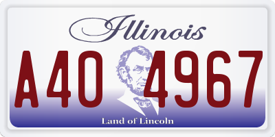 IL license plate A404967