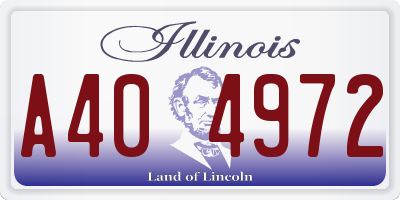 IL license plate A404972