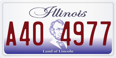 IL license plate A404977