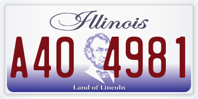 IL license plate A404981
