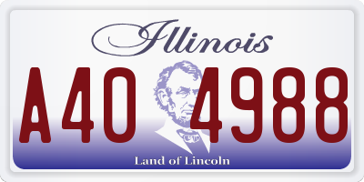 IL license plate A404988