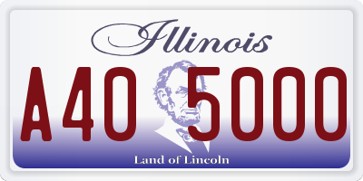 IL license plate A405000