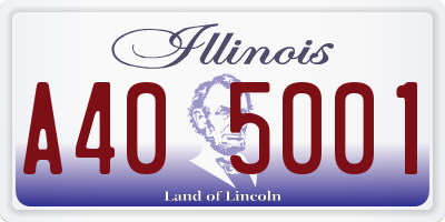 IL license plate A405001