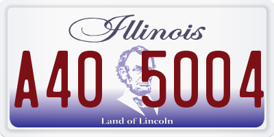 IL license plate A405004