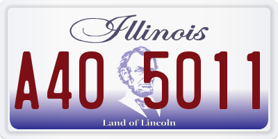 IL license plate A405011